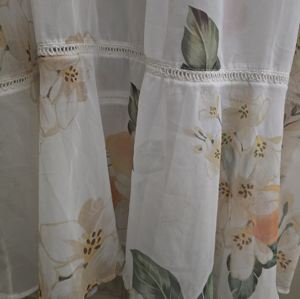 FARM RIO Floral White Dress Xl - Picture 10 of 11